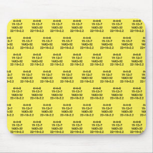 Alfombrilla De Ratón Problemas matemáticos en amarillo
