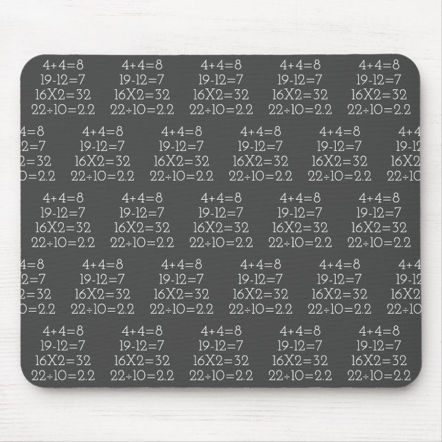 Alfombrilla De Ratón Problemas matemáticos en gris (Frente)