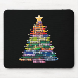 Alfombrilla De Ratón Profesor Crayon Árbol de Navidad enciende escuela 