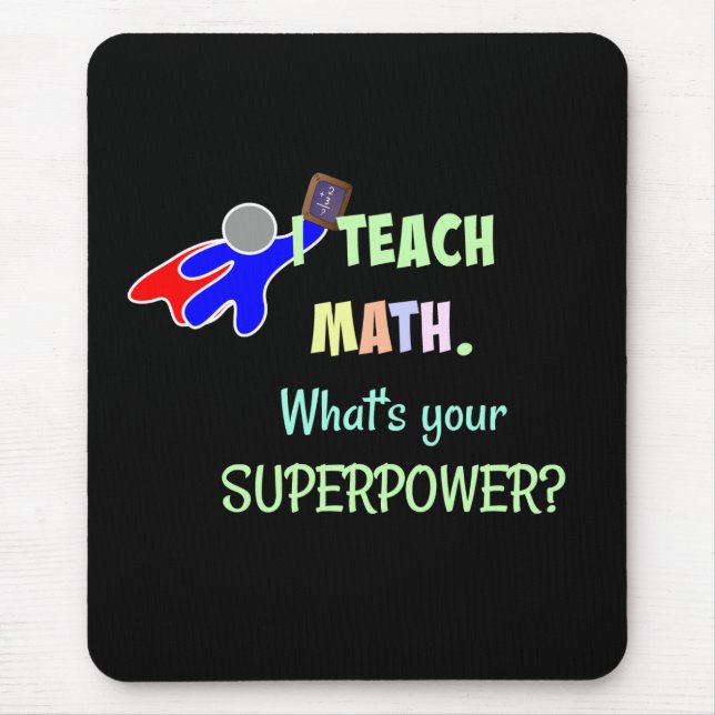 Alfombrilla De Ratón Profesor de Matemáticas, Superhéroe (Frente)