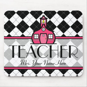Alfombrilla De Ratón Profesor Mousepad - Argyle blanco y negro