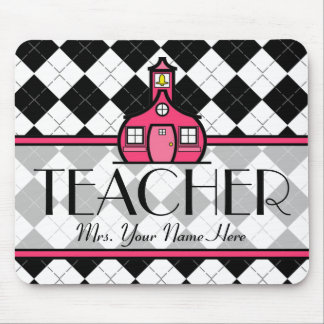 Alfombrilla De Ratón Profesor Mousepad - Argyle blanco y negro