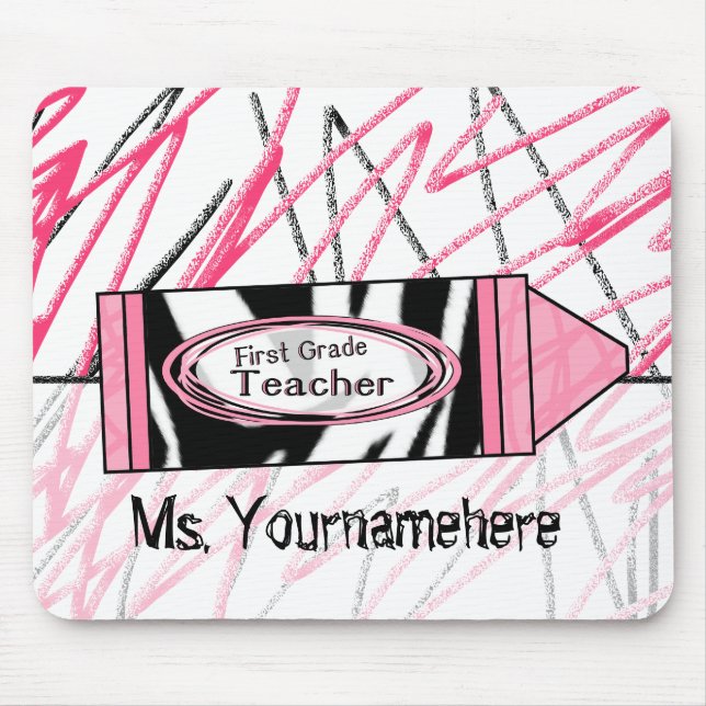 Alfombrilla De Ratón Profesor Mousepad - creyón del primer grado del (Frente)