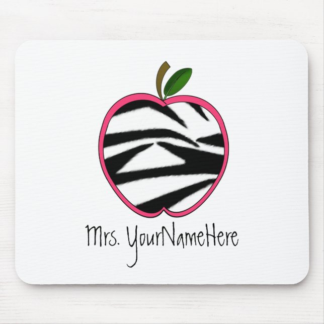 Alfombrilla De Ratón Profesor Mousepad - estampado de zebra Apple (Frente)