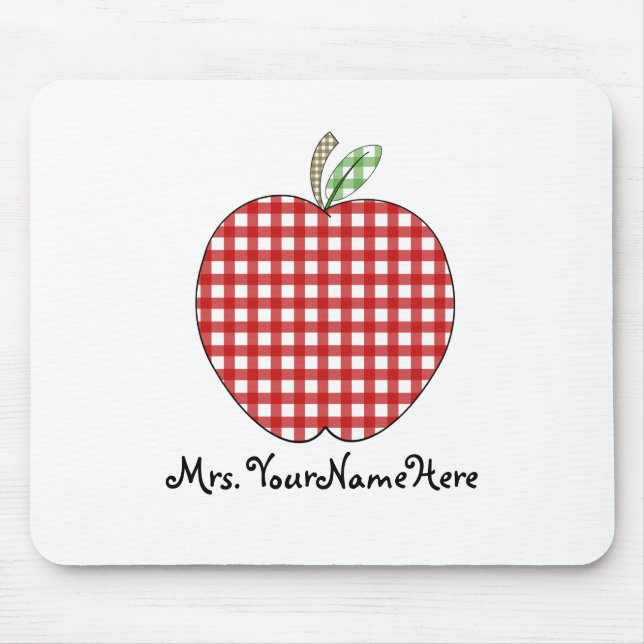 Alfombrilla De Ratón Profesor Mousepad - guinga roja Apple (Frente)
