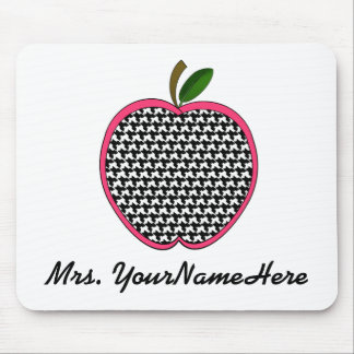 Alfombrilla De Ratón Profesor Mousepad-Houndstooth Apple con el borde