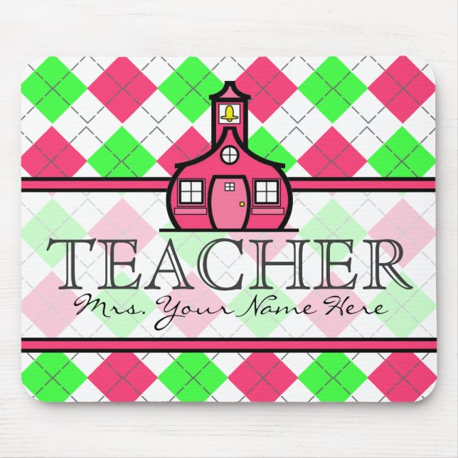 Alfombrilla De Ratón Profesor Mousepad - rosas fuertes y verde lima (Frente)