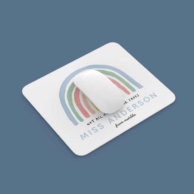 Alfombrilla De Ratón Profesora moderna de acuarela arcoíris gracias reg (Subido por el creador)