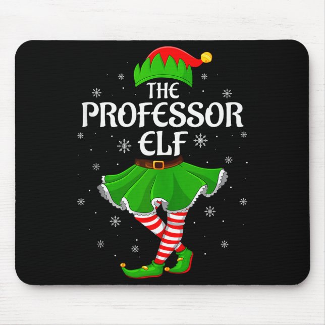 Alfombrilla De Ratón Professor Elf Christmas Family Girls Women Elf Squ (Frente)