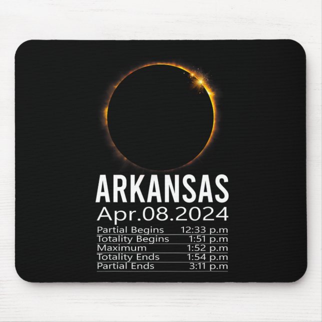 Alfombrilla De Ratón Programa total de eclipse solar 8 de abril de 2024 (Frente)