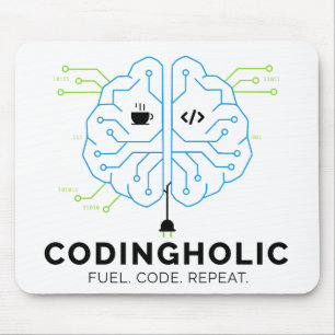 Alfombrilla De Ratón Programador Cerebro Tecnológico Codingholic Rega