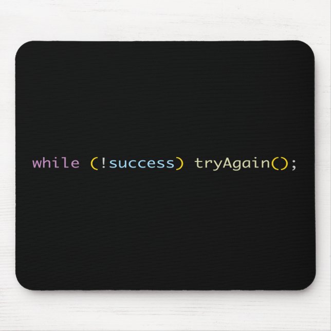 Alfombrilla De Ratón Programmer Developer Coding Humor Try Again Loop (Frente)
