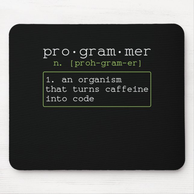 Alfombrilla De Ratón Programmierer liebt Kaffee Erklärung (Frente)