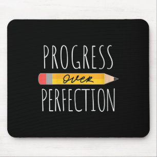 Alfombrilla De Ratón Progreso motivacional femenino sobre perfección es