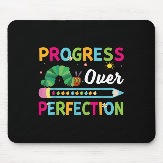 Alfombrilla De Ratón Progress Over Perfection Motivational Quote Studen (Frente)