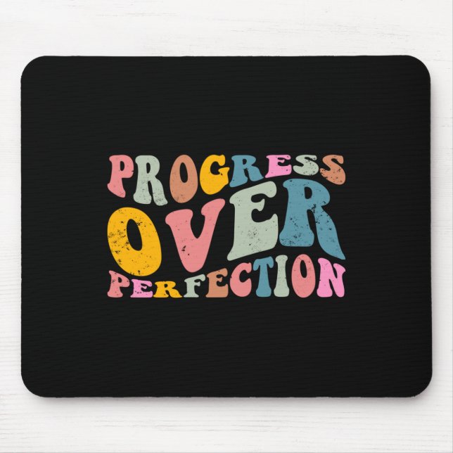 Alfombrilla De Ratón Progress Over Perfection Motivational Teacher Long (Frente)
