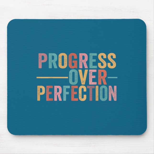 Alfombrilla De Ratón Progress Over Perfection Motivational Teacher Retr (Frente)
