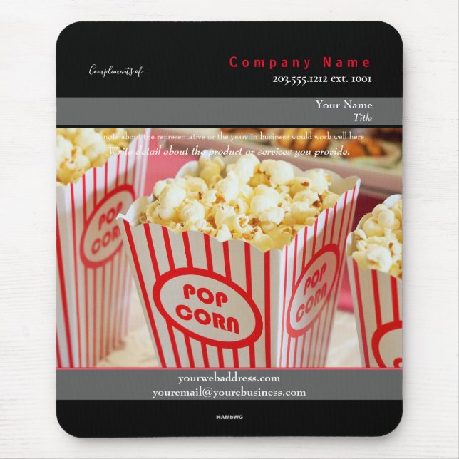 Alfombrilla De Ratón Promo Mousepad Popcorn Theme - HAMbyWG (Frente)