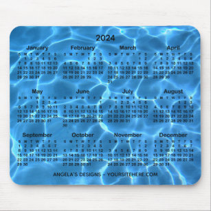 Alfombrilla De Ratón Promoción del calendario de la piscina azul Aqua 2