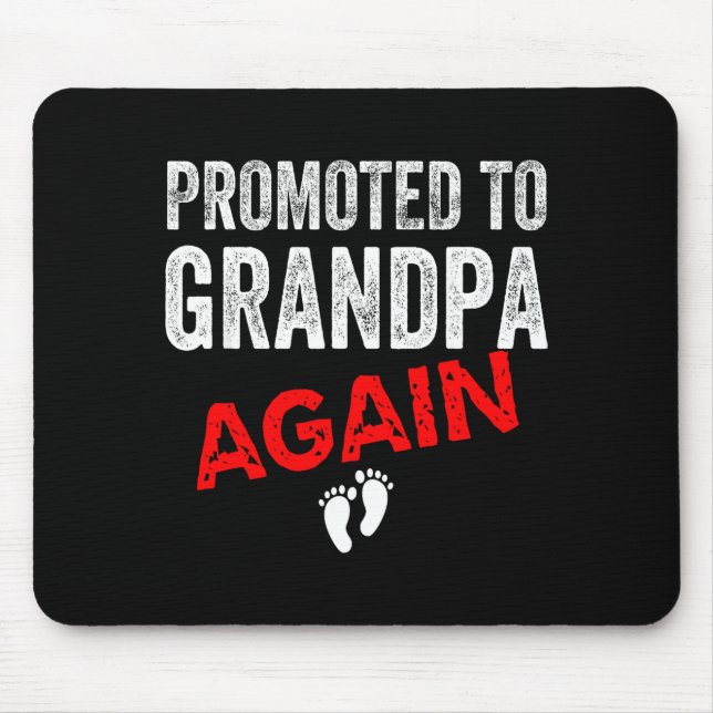 Alfombrilla De Ratón Promoted To Grandpa Again Dad Pregnancy Announceme (Frente)