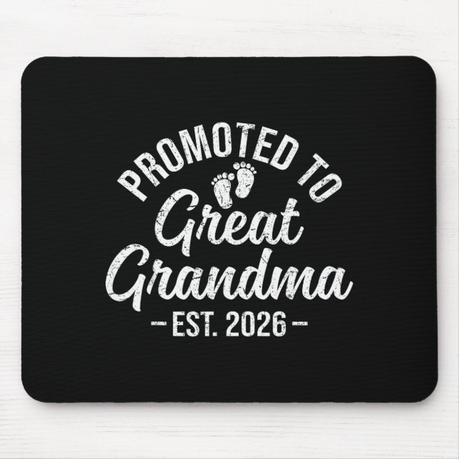Alfombrilla De Ratón Promoted To Great Grandma Est 2026 First Time New  (Frente)