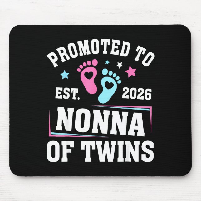 Alfombrilla De Ratón Promoted To Nonna Est 2026 Of Twins Gender Reveal  (Frente)