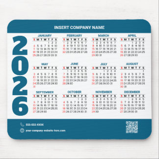Alfombrilla De Ratón Promotional 2026 Calendar QR Code Mousepad