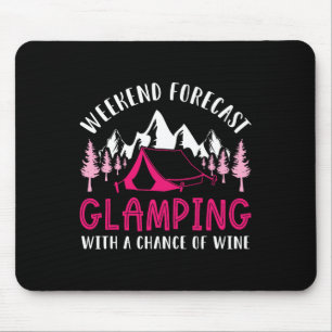 Alfombrilla De Ratón Pronóstico de fin de semana Glamping Vino Divertid