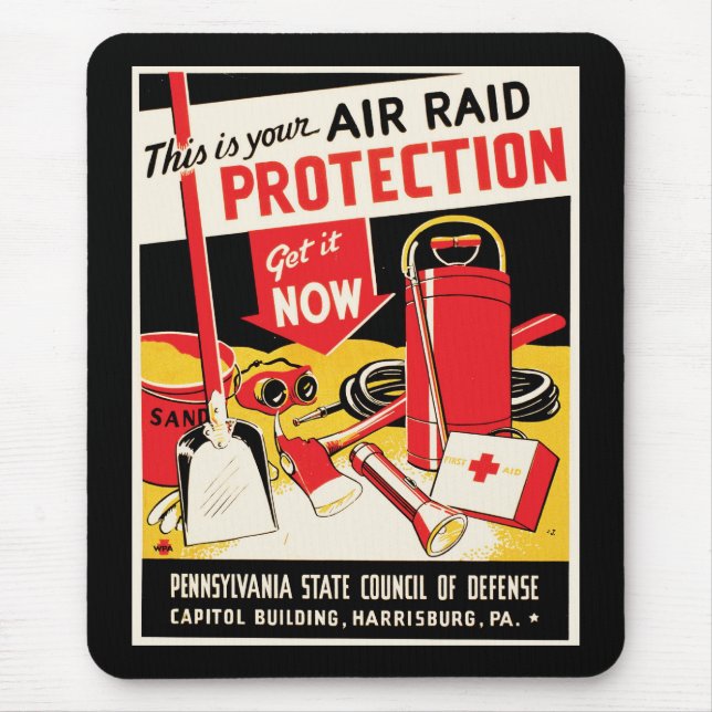 Alfombrilla De Ratón Protección contra ataques aéreos (Frente)