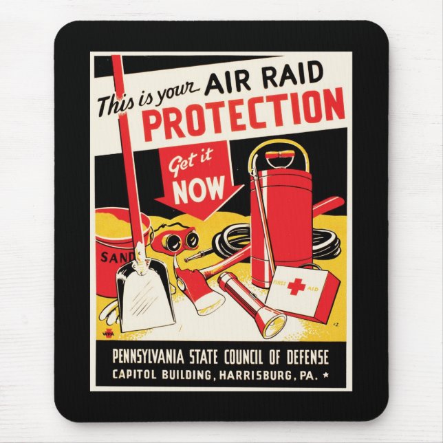 Alfombrilla De Ratón Protección contra ataques aéreos (Frente)