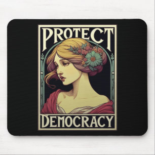 Alfombrilla De Ratón Proteger la Democracia Activista Feminista Arte Po