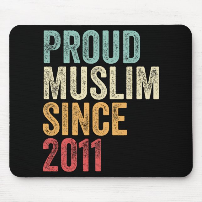 Alfombrilla De Ratón Proud Muslim Since 2011 Embracing Islamic Faith Ne (Frente)