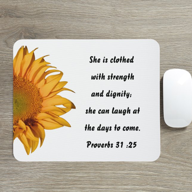 Alfombrilla De Ratón Proverbios 31:25 Biblia contra mitad Personalizado (Subido por el creador)