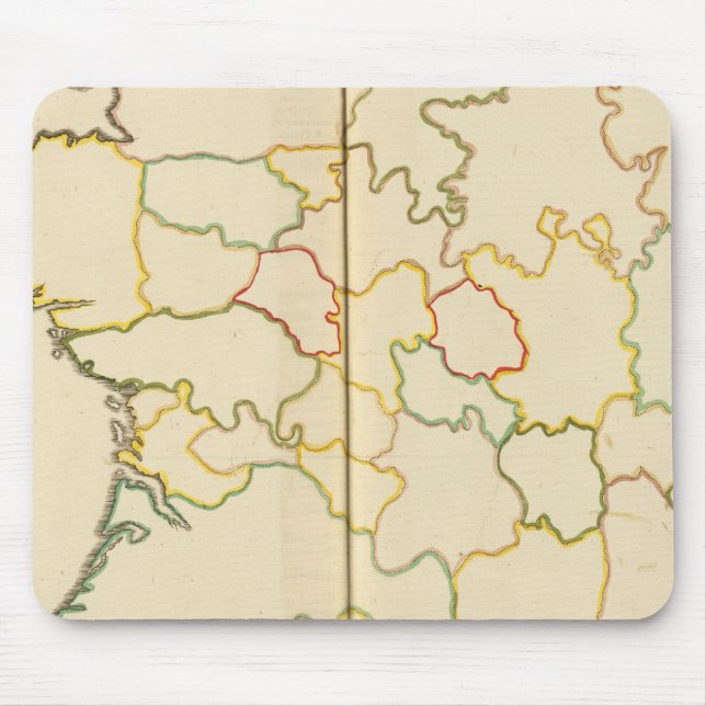 Alfombrilla De Ratón Provincias, esquema de Francia (Frente)