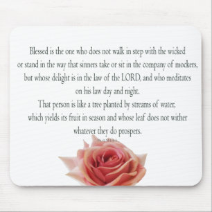 Alfombrilla De Ratón Psalm 1, Law day and Night, Streams of Waters,