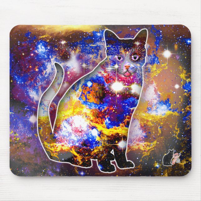 Alfombrilla De Ratón Psi de gato cósmico (Frente)