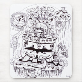Alfombrilla De Ratón Psicodélico blanco y negro
