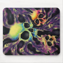"Psychedelia" Skull Cluster Art Designer Mouse Pad