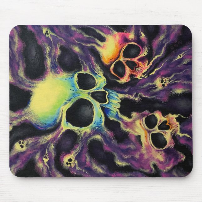 Alfombrilla De Ratón "Psychedelia" Skull Cluster Art Designer Mouse Pad (Frente)