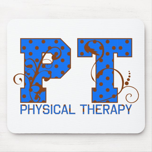 Alfombrilla De Ratón pt puntos de polka azul marrón (Frente)