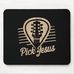 Alfombrilla De Ratón Púa de Guitarra Jesús Música Pastor Feliz Día de P