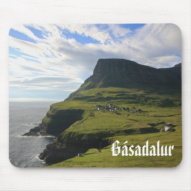 Alfombrilla De Ratón Pueblo feroés de Gásadalur: Mousepad (Frente)