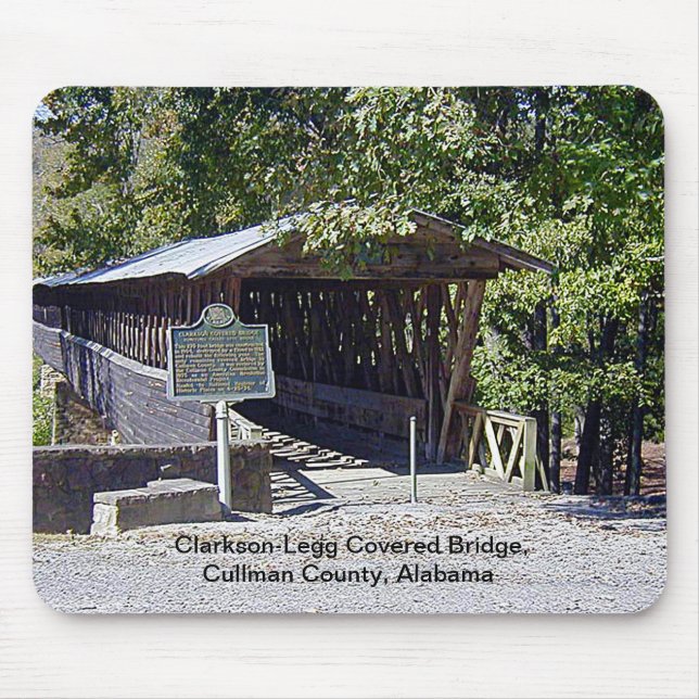 Alfombrilla De Ratón Puente cubierto Clarkson Alabama (Frente)