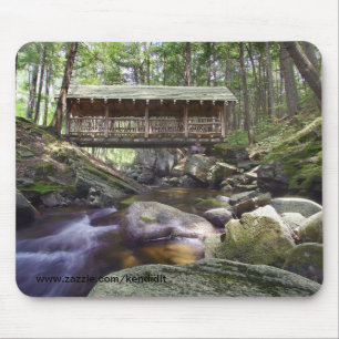 Alfombrilla De Ratón Puente cubierto en el Adirondacks