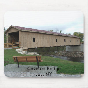 Alfombrilla De Ratón Puente cubierto Jay, NY Mousepad