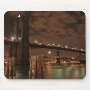 Alfombrilla De Ratón Puente de Brooklyn en la noche
