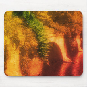 Alfombrilla De Ratón Puente De Flores Vintage Sepia