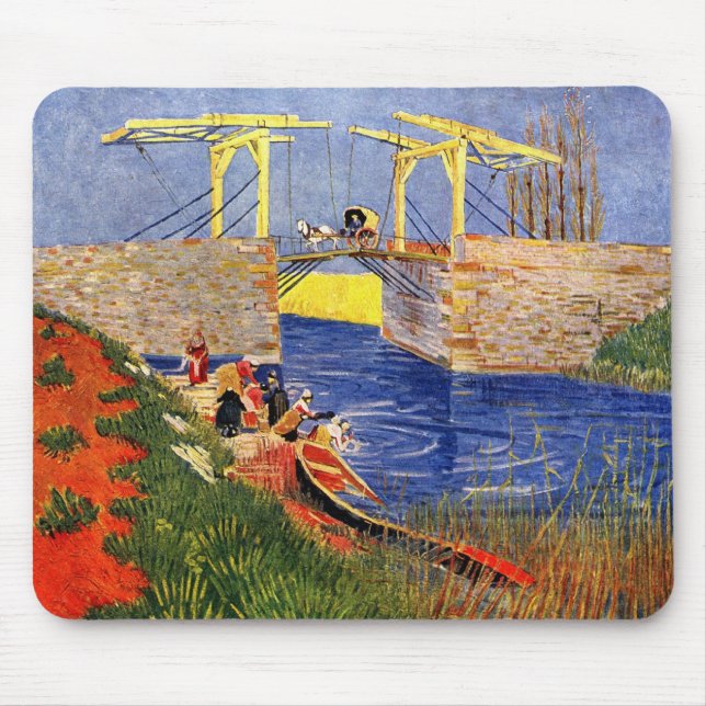 Alfombrilla De Ratón Puente de Langlois en Arles por Vincent van Gogh (Frente)
