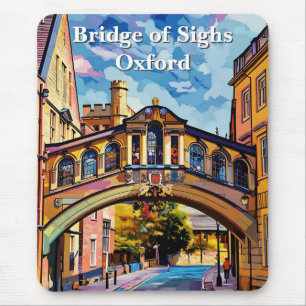 Alfombrilla De Ratón Puente de suspiros en pintura de Gouache de Oxford