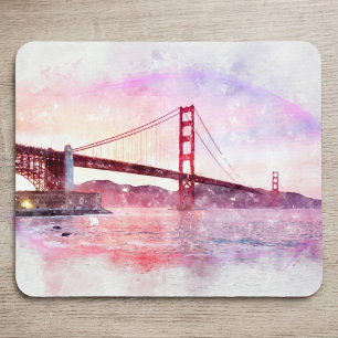 Alfombrilla De Ratón Puente Golden Gate al atardecer Pastel en San Fran